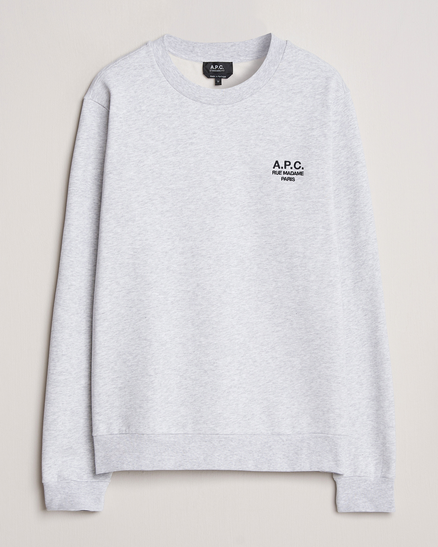 Hombres | Jerséis y prendas de punto | A.P.C. | Rue Madame Sweatshirt Heather Grey/Black