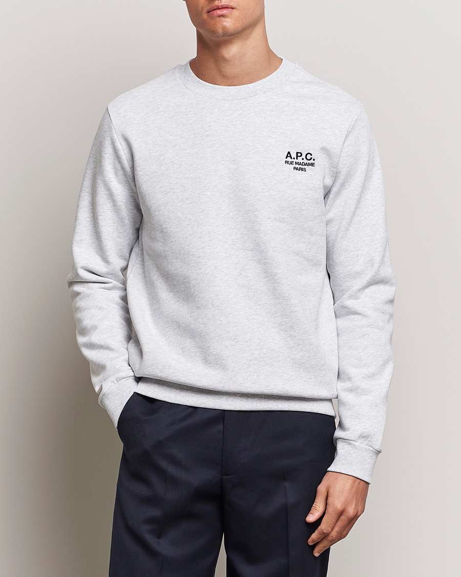 Hombres | Jerséis y prendas de punto | A.P.C. | Rue Madame Sweatshirt Heather Grey/Black
