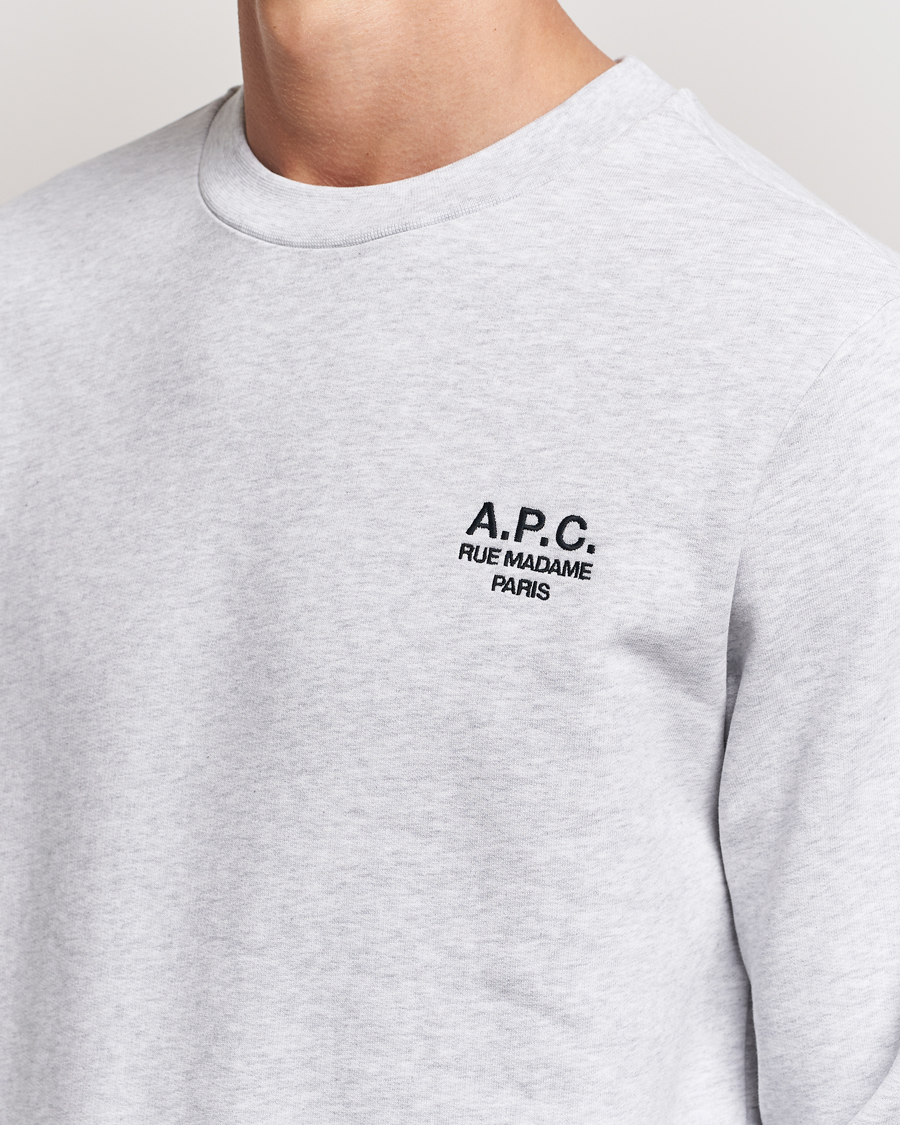 Hombres | Jerséis y prendas de punto | A.P.C. | Rue Madame Sweatshirt Heather Grey/Black