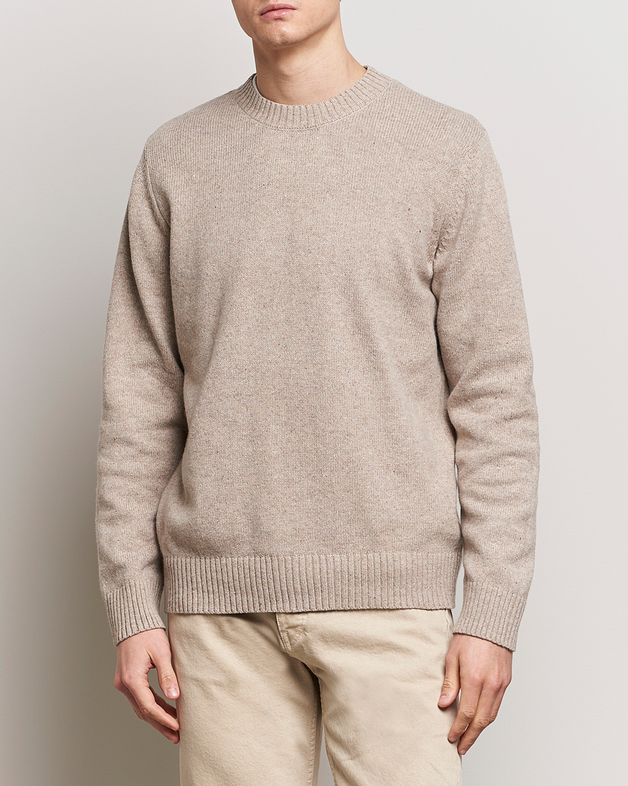 Hombres | Jerseys de cuello redondo | A.P.C. | Pull Lucien Wool Knitted Sweater Beige