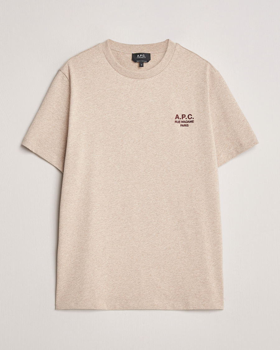 Hombres | Camisetas | A.P.C. | Rue Madame T-Shirt Beige Chine