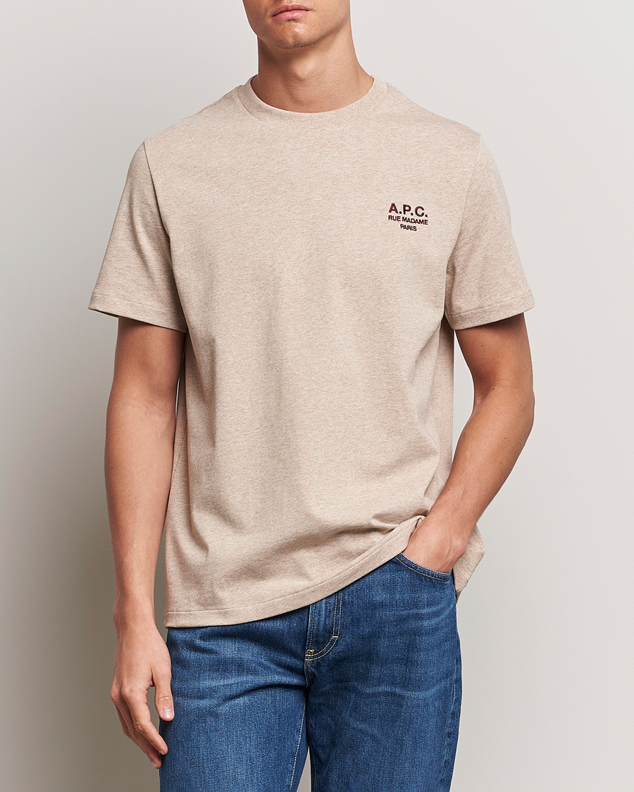 Hombres | Camisetas | A.P.C. | Rue Madame T-Shirt Beige Chine
