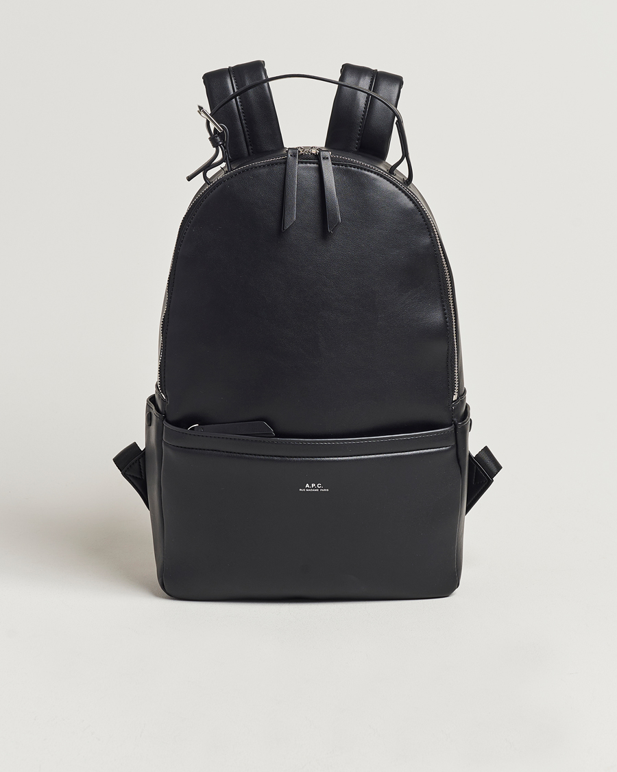 Hombres | A.P.C. Sac Leather Backpack Black | A.P.C. | Sac Leather Backpack Black