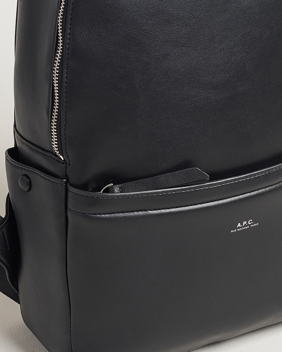 Hombres | A.P.C. Sac Leather Backpack Black | A.P.C. | Sac Leather Backpack Black