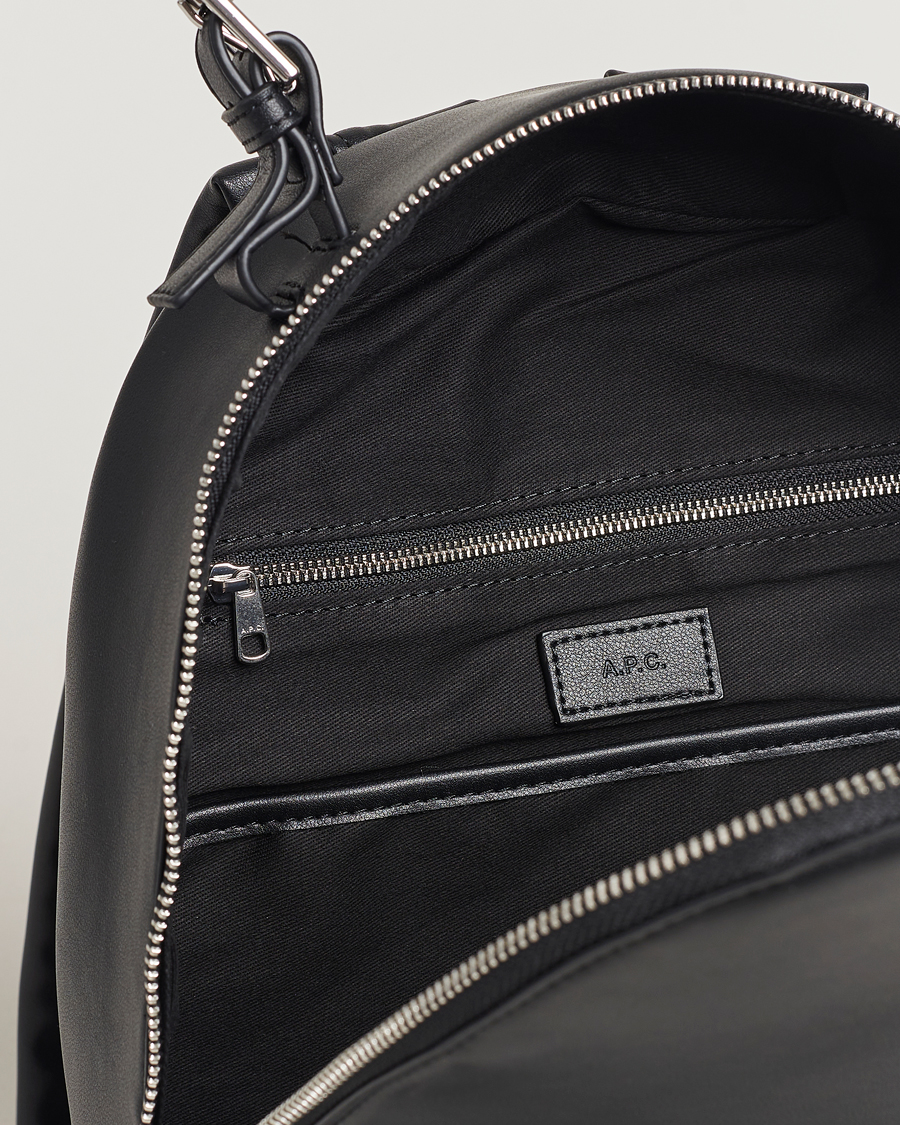 Hombres | A.P.C. Sac Leather Backpack Black | A.P.C. | Sac Leather Backpack Black