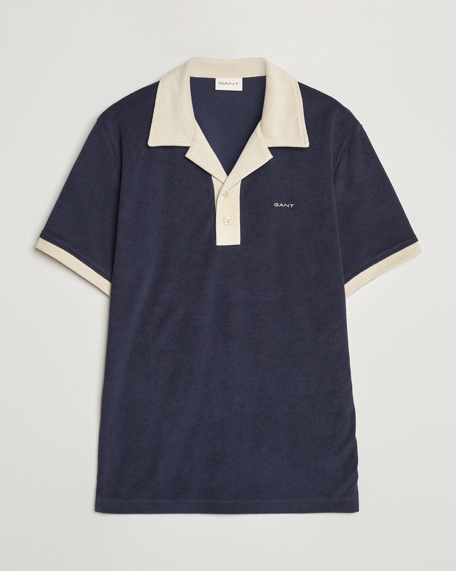 Hombres | Polos | GANT | Towelling Resort Collar Polo Evening Blue