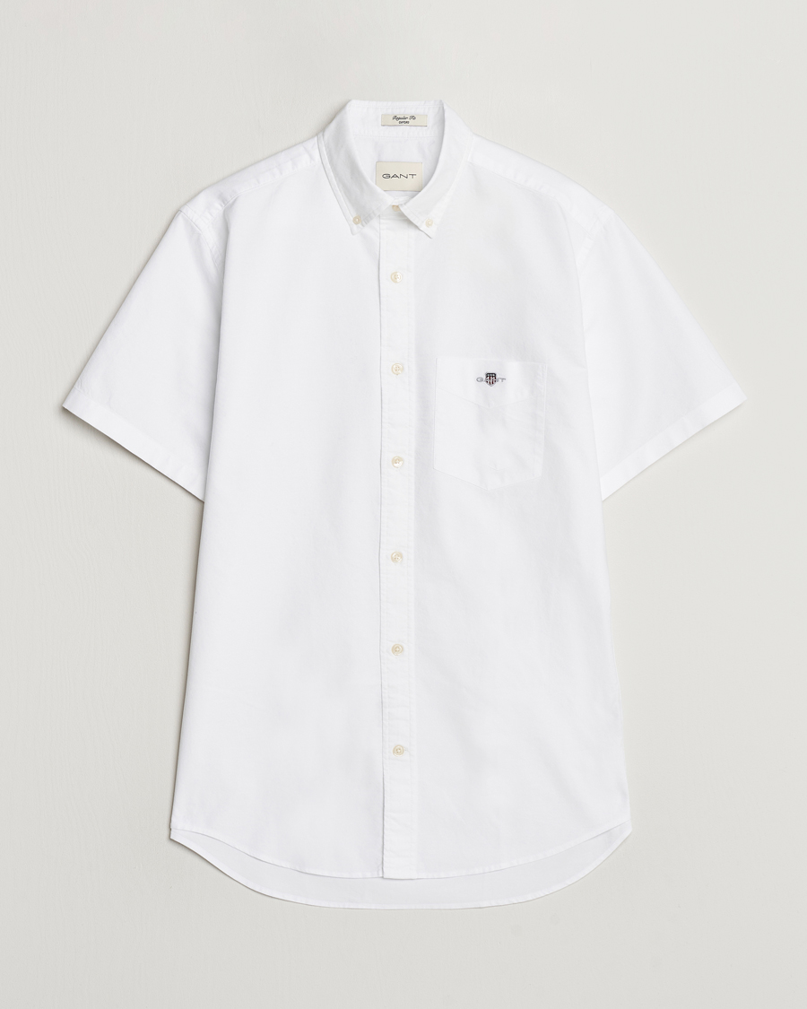 Hombres | Camisas | GANT | Regular Short Sleeve Oxford Shirt White