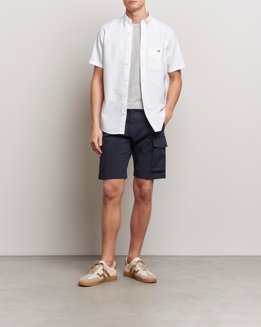 Hombres | Camisas | GANT | Regular Short Sleeve Oxford Shirt White