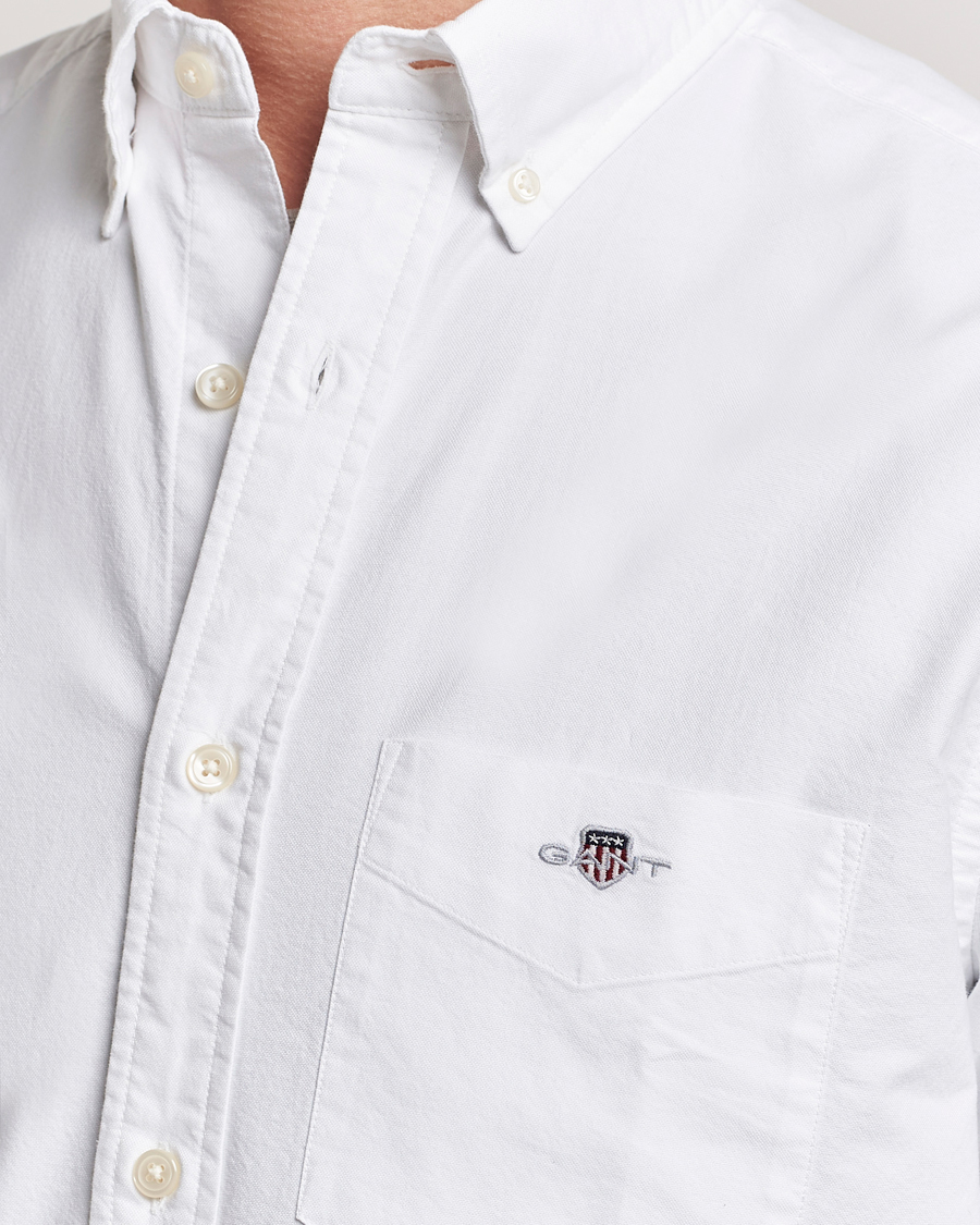 Hombres | Camisas | GANT | Regular Short Sleeve Oxford Shirt White