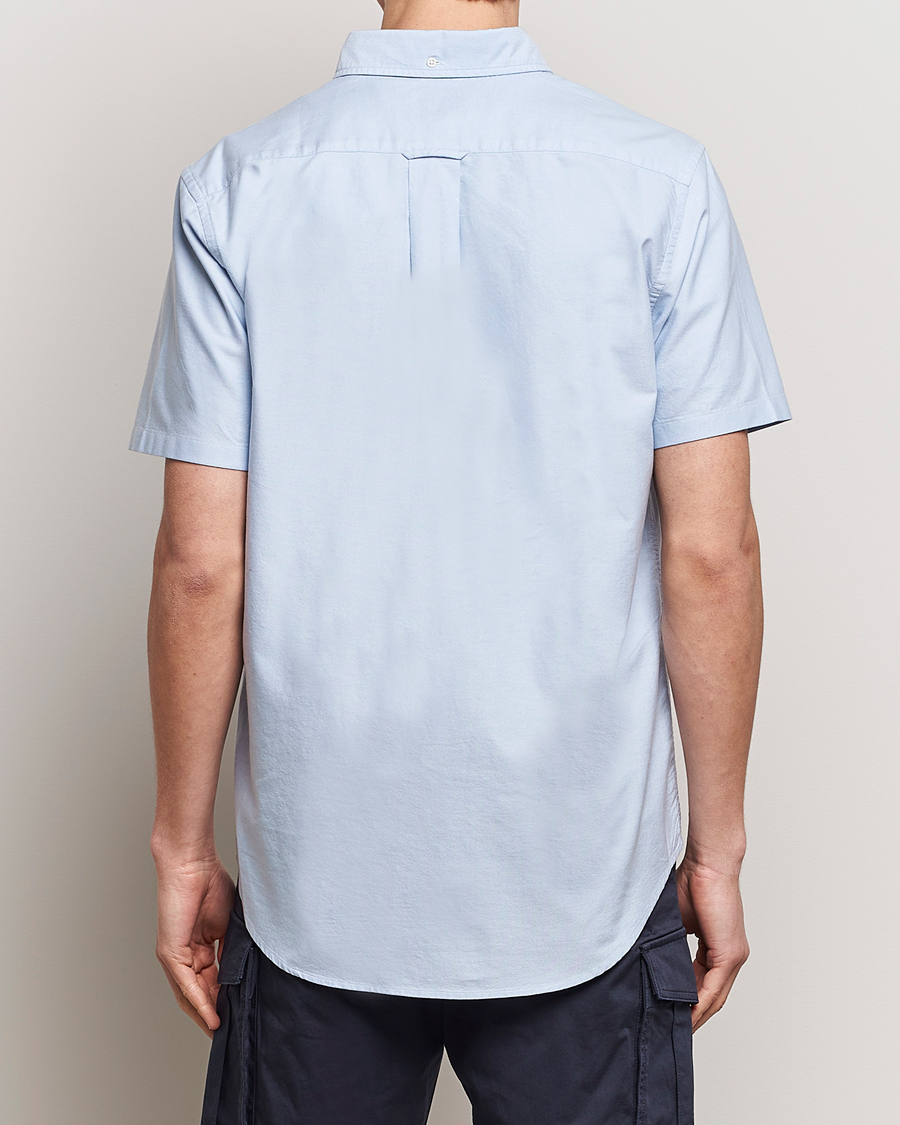 Hombres | Camisas | Gant | Regular Short Sleeve Oxford Shirt Light Blue