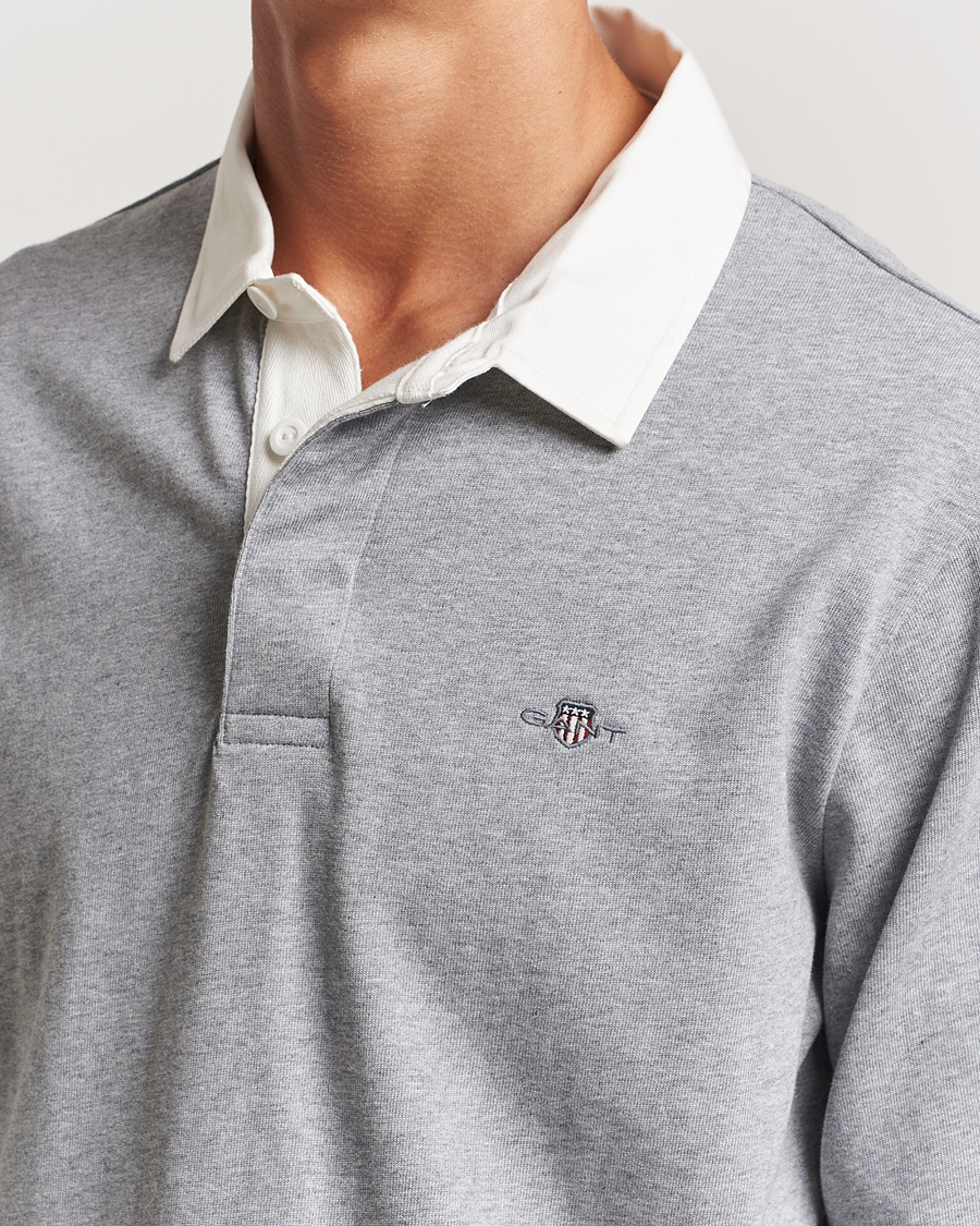 Hombres | Jerséis y prendas de punto | GANT | Reg Shield Heavy Rugger Grey Melange