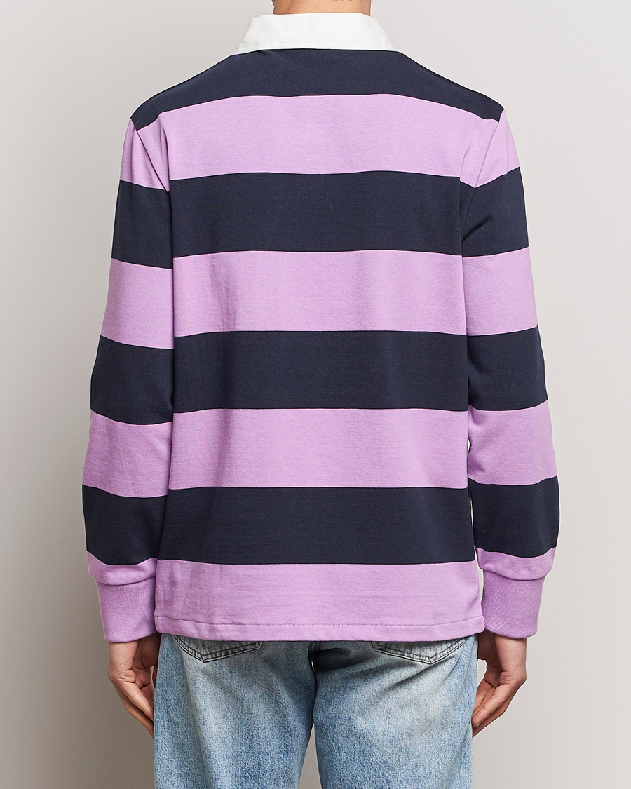Hombres | Jerséis y prendas de punto | GANT | Reg Shield Striped Heavy Rugger Orchid Lilac