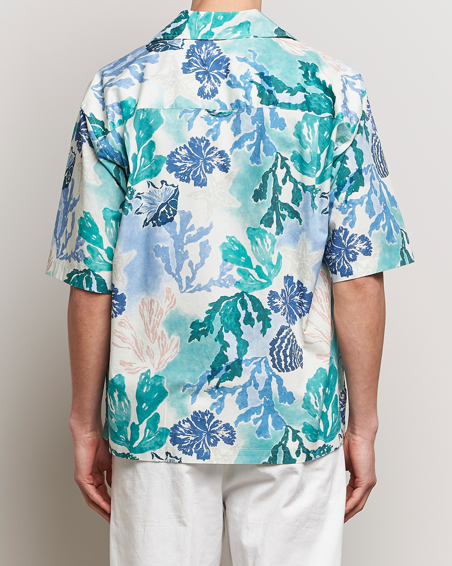 Hombres | Camisas | Gant | Camp Collar Sea Print Short Sleeve Shirt Rich Blue
