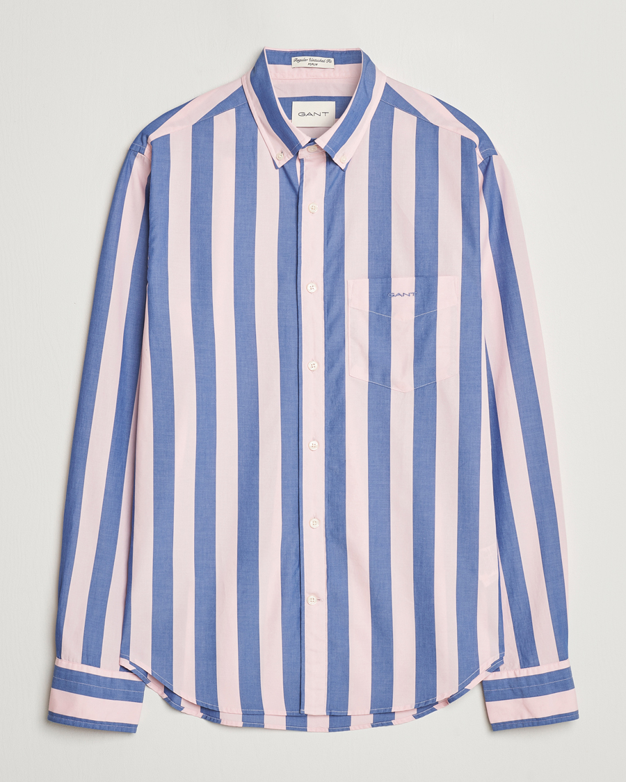 Hombres | Camisas | GANT | Reg Poplin Parasol Stripe Shirt Blushing Pink