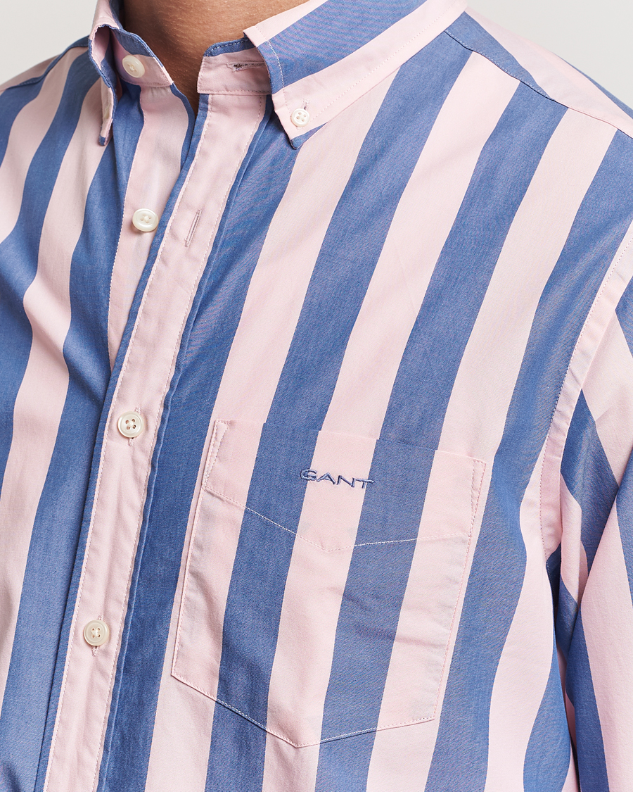 Hombres | Camisas | GANT | Reg Poplin Parasol Stripe Shirt Blushing Pink