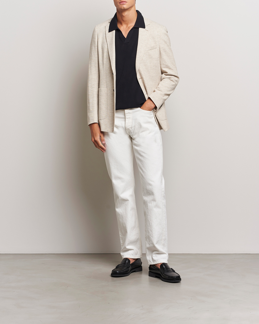 Hombres | Blazers | GANT | Slim Cotton/Linen Jersey Blazer Seed Melange