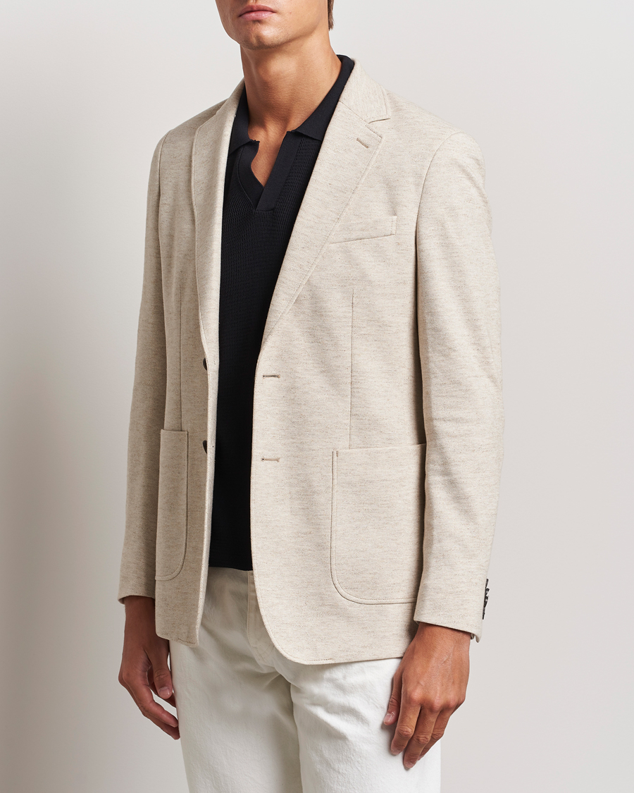 Hombres | Blazers | GANT | Slim Cotton/Linen Jersey Blazer Seed Melange