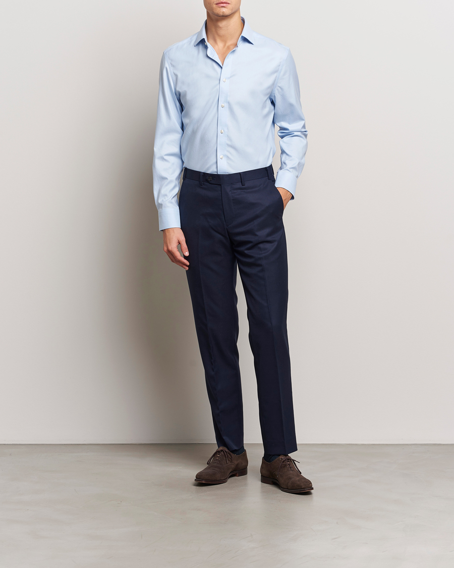 Hombres | Camisas | Charles Tyrwhitt | Slim Fit Non Iron Cotton Twill Shirt Sky