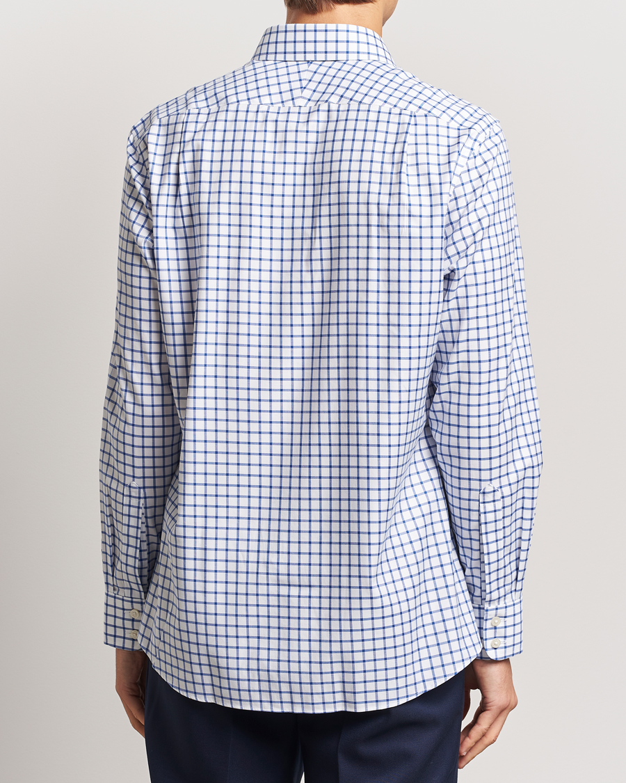 Hombres | Camisas | Charles Tyrwhitt | Slim Fit Non Iron Grid Check Shirt Royal Blue