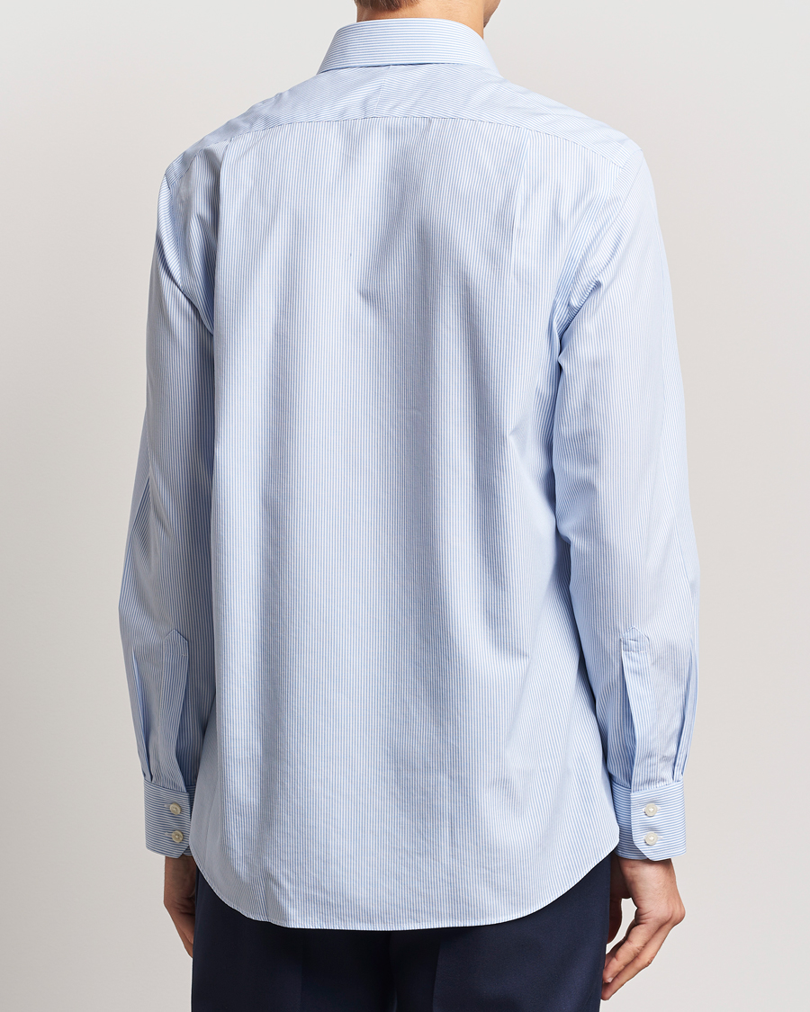 Hombres | Camisas | Charles Tyrwhitt | Slim Fit Non Iron Bengal Stripe Poplin Shirt Sky Blue