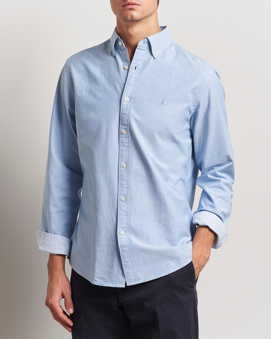 Hombres | Camisas | Charles Tyrwhitt | Button Down Stretch Oxford Shirt Sky Blue