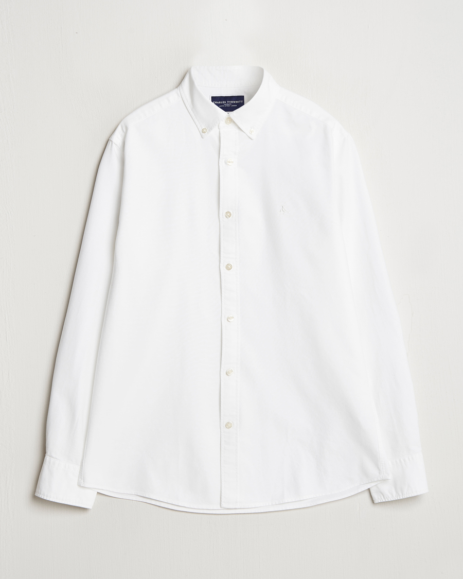 Hombres | Camisas | Charles Tyrwhitt | Button Down Stretch Oxford Shirt White