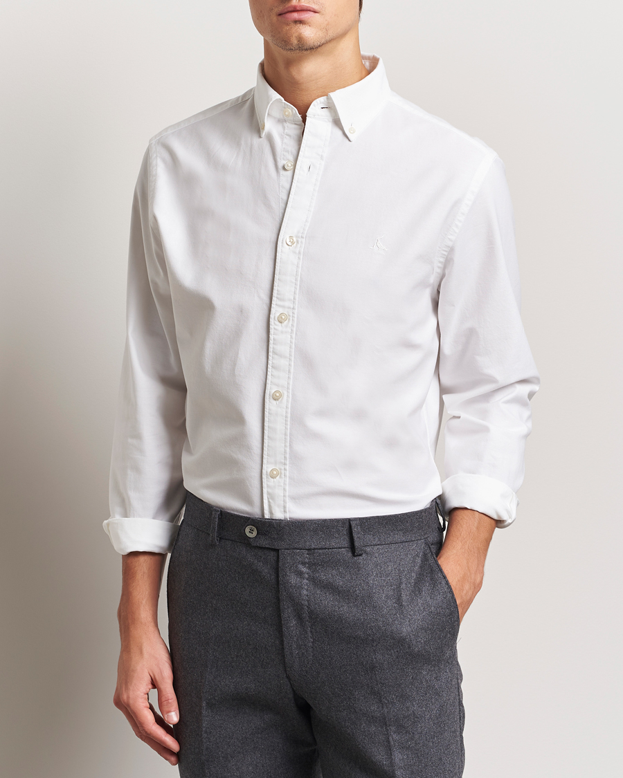 Hombres | Camisas | Charles Tyrwhitt | Button Down Stretch Oxford Shirt White