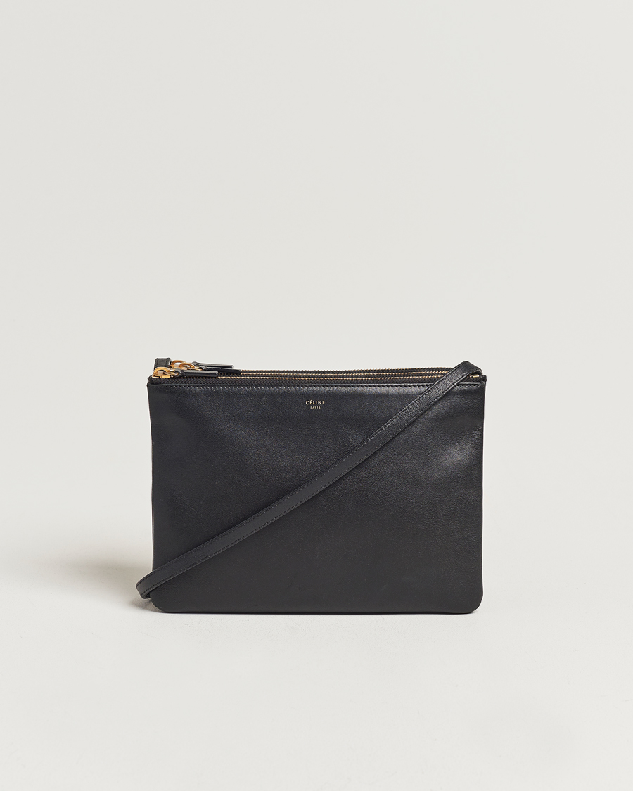 Hombres | Celine Pre-Owned Trio Leather Handbag Black | Celine Pre-Owned | Trio Leather Handbag Black