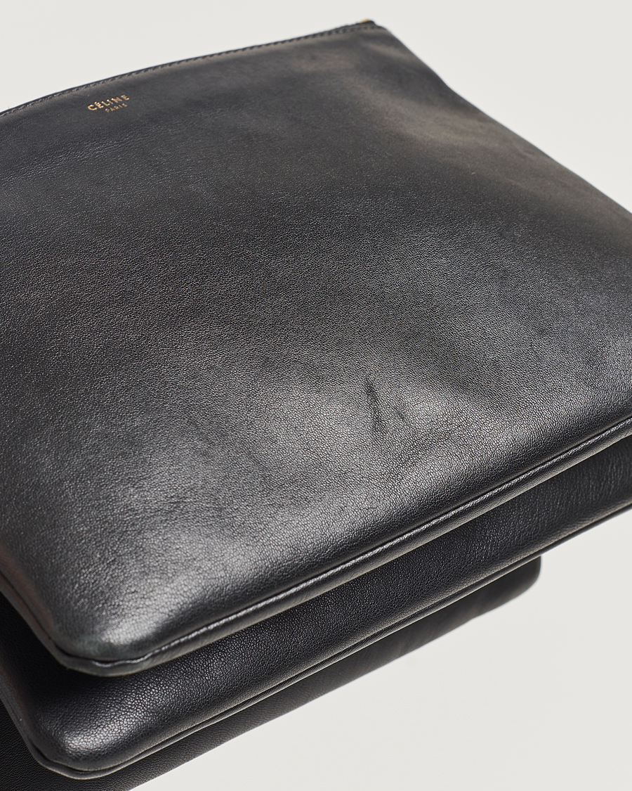 Hombres | Celine Pre-Owned Trio Leather Handbag Black | Celine Pre-Owned | Trio Leather Handbag Black