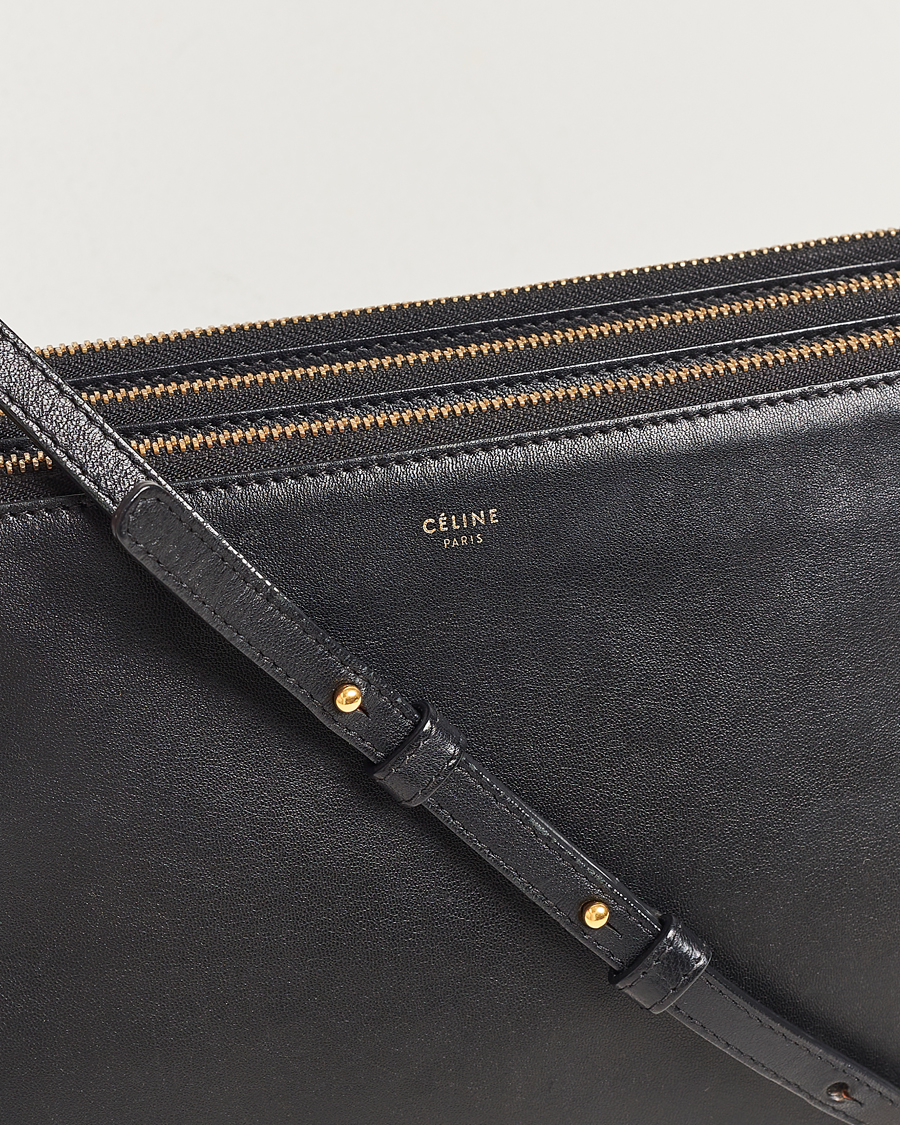 Hombres | Celine Pre-Owned Trio Leather Handbag Black | Celine Pre-Owned | Trio Leather Handbag Black