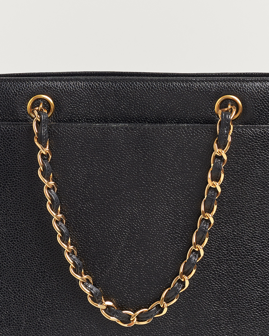 Hombres | Chanel Pre-Owned Chain Tote Bag Black | Chanel Pre-Owned | Chain Tote Bag Black