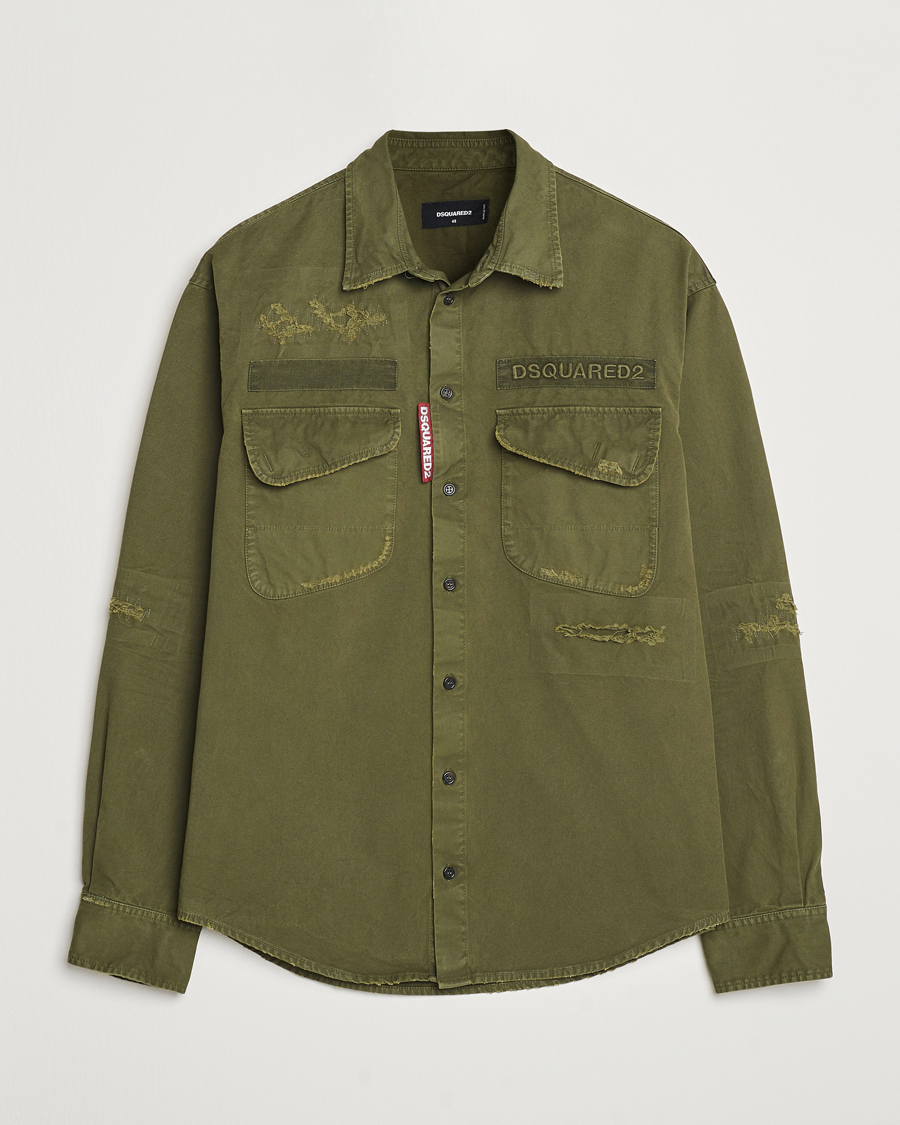 Hombres | Camisas | Dsquared2 | Garment Dyed Ranger Shirt Army Green