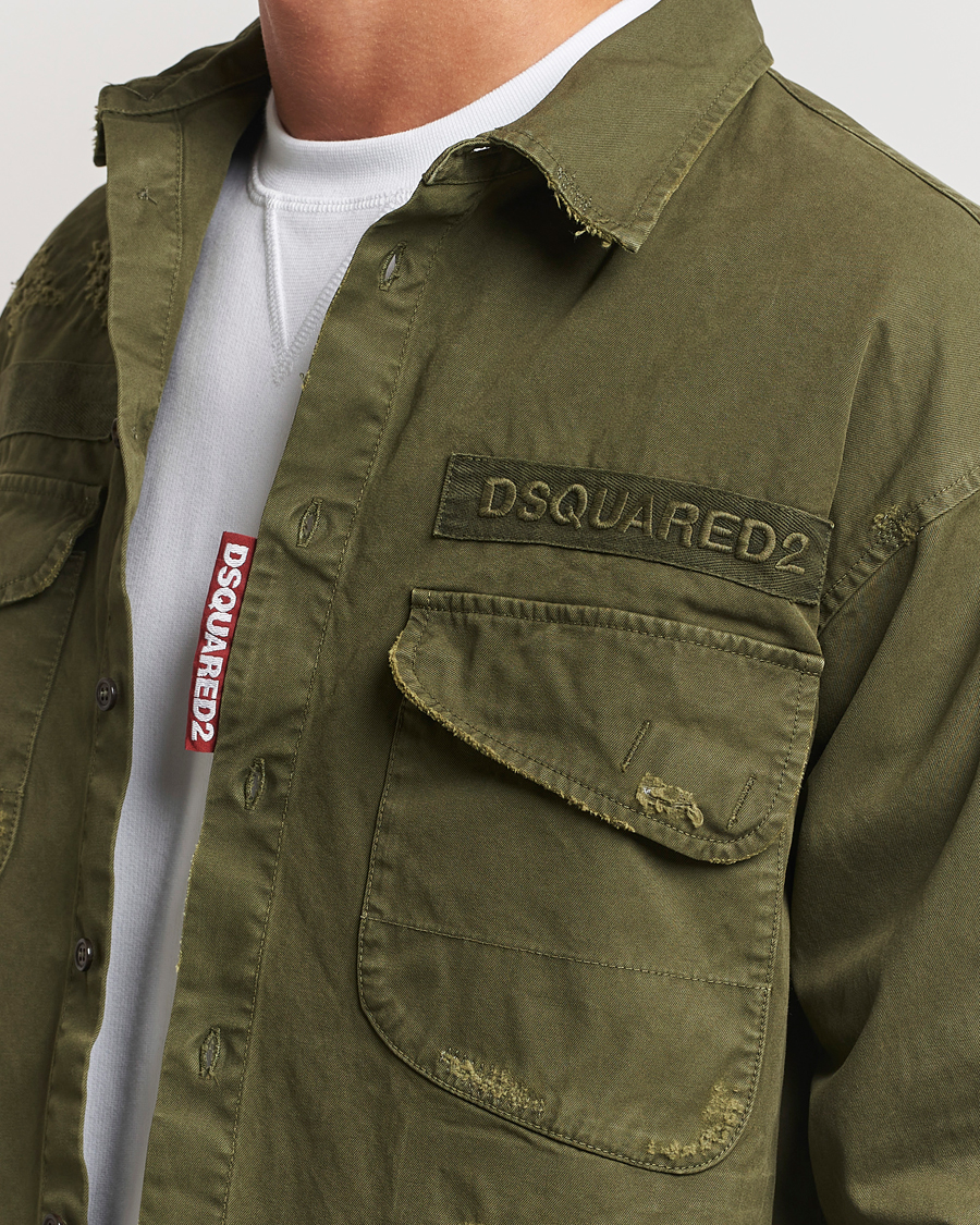 Hombres | Camisas | Dsquared2 | Garment Dyed Ranger Shirt Army Green