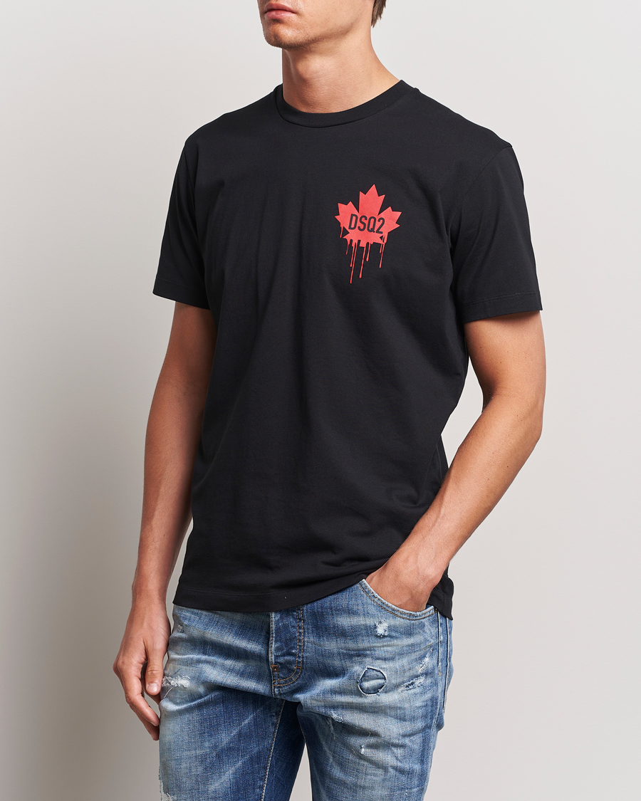 Hombres | Camisetas negras | Dsquared2 | Small Leaf T-Shirt Black