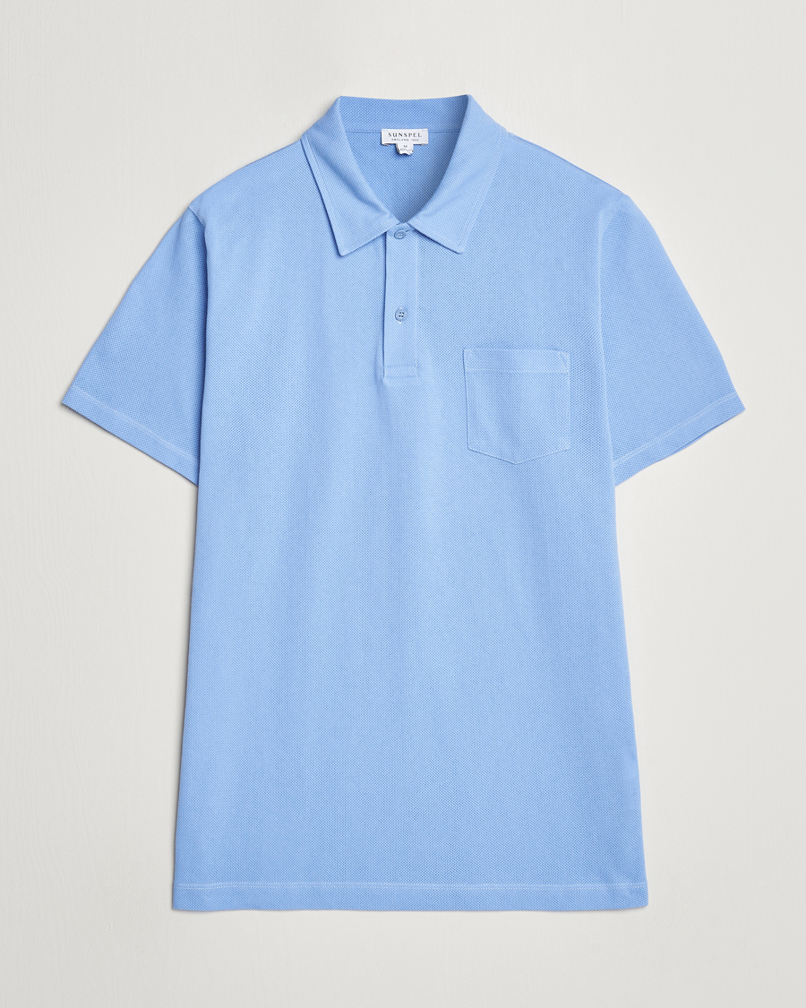 Hombres | Polos | Sunspel | Riviera Polo Shirt Cool Blue