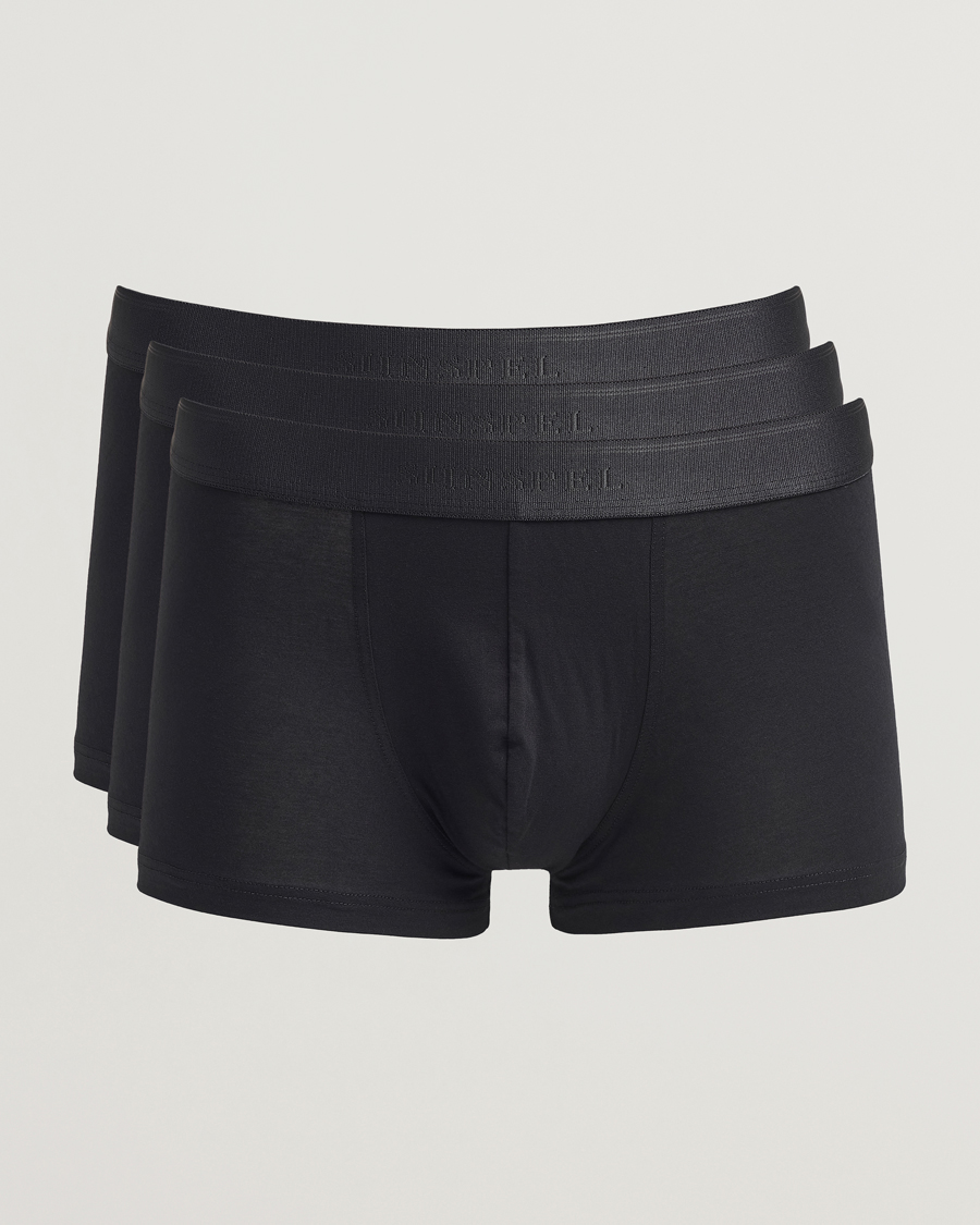 Hombres | Ropa interior y calcetines | Sunspel | 3-Pack Cotton Stretch Trunk Black