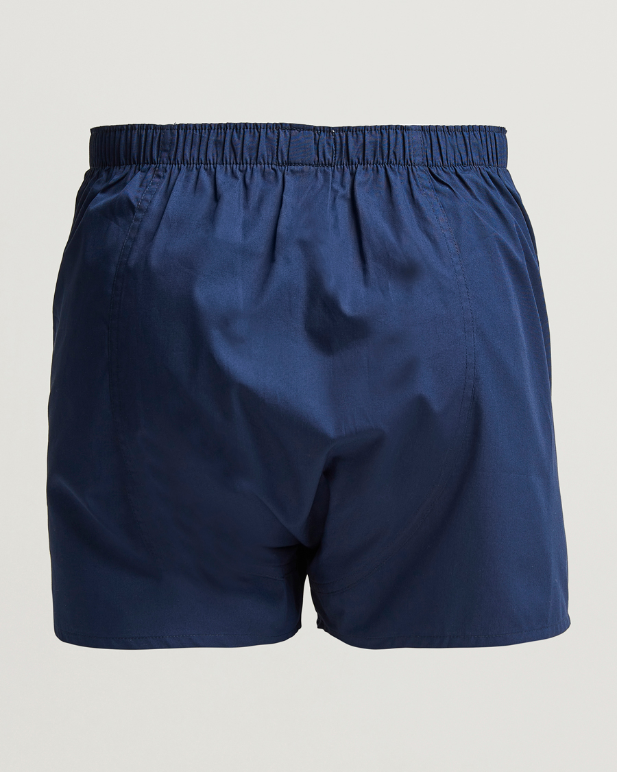 Hombres |  | Sunspel | Classic Woven Cotton Boxer Shorts Navy