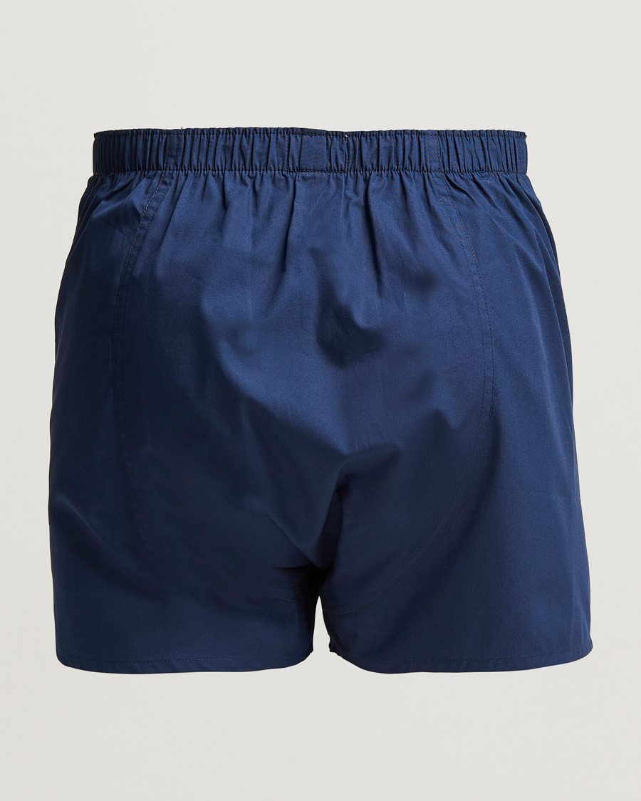Hombres | Ropa interior y calcetines | Sunspel | Classic Woven Cotton Boxer Shorts Navy