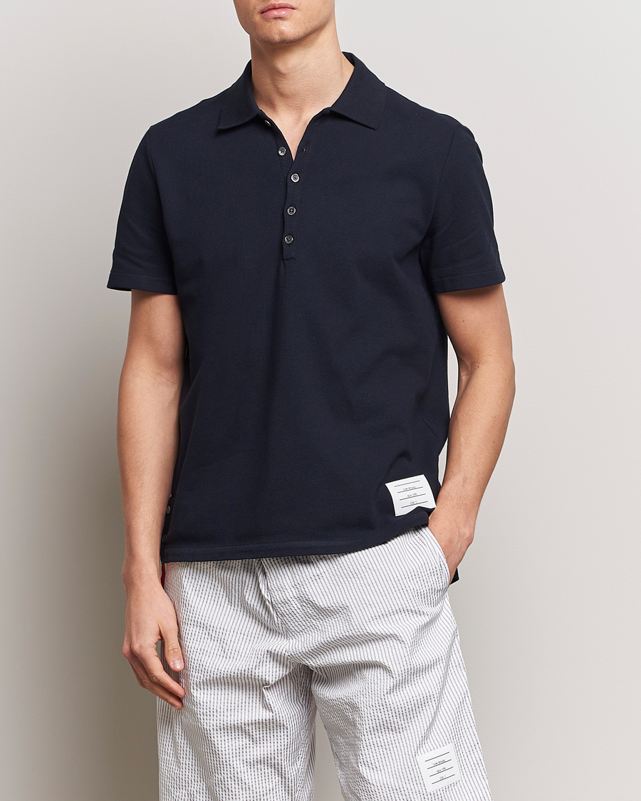 Hombres | Contemporary Creators | Thom Browne | Relaxed Fit Short Sleeve Polo Navy