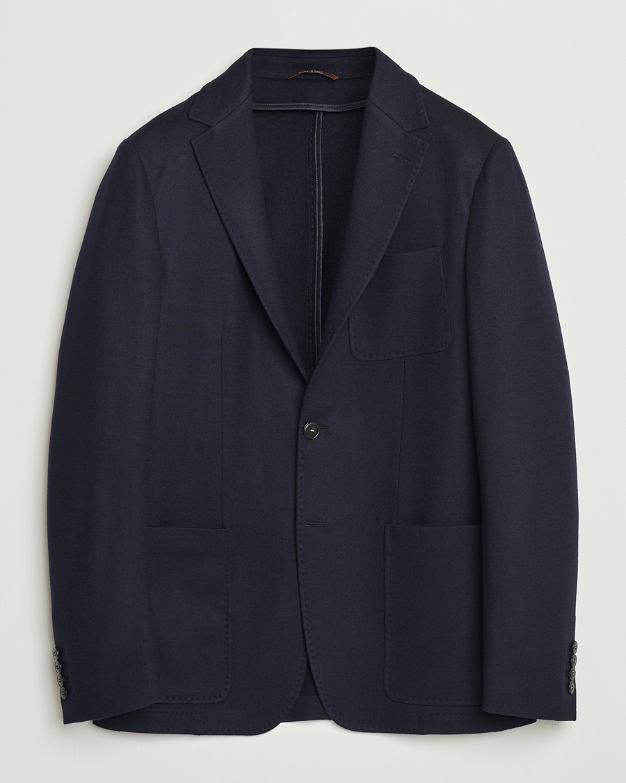 Hombres | Blazers | Canali | Soft Wool Jersey Blazer Navy