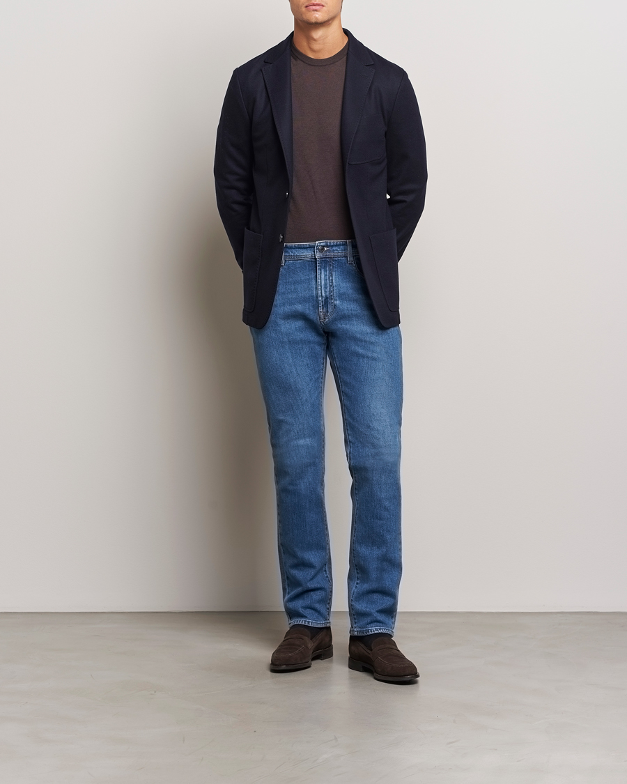 Hombres | Blazers | Canali | Soft Wool Jersey Blazer Navy