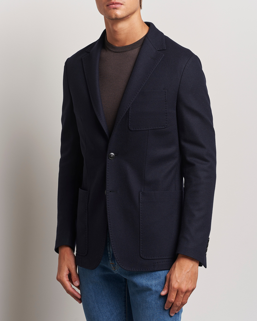Hombres | Blazers | Canali | Soft Wool Jersey Blazer Navy