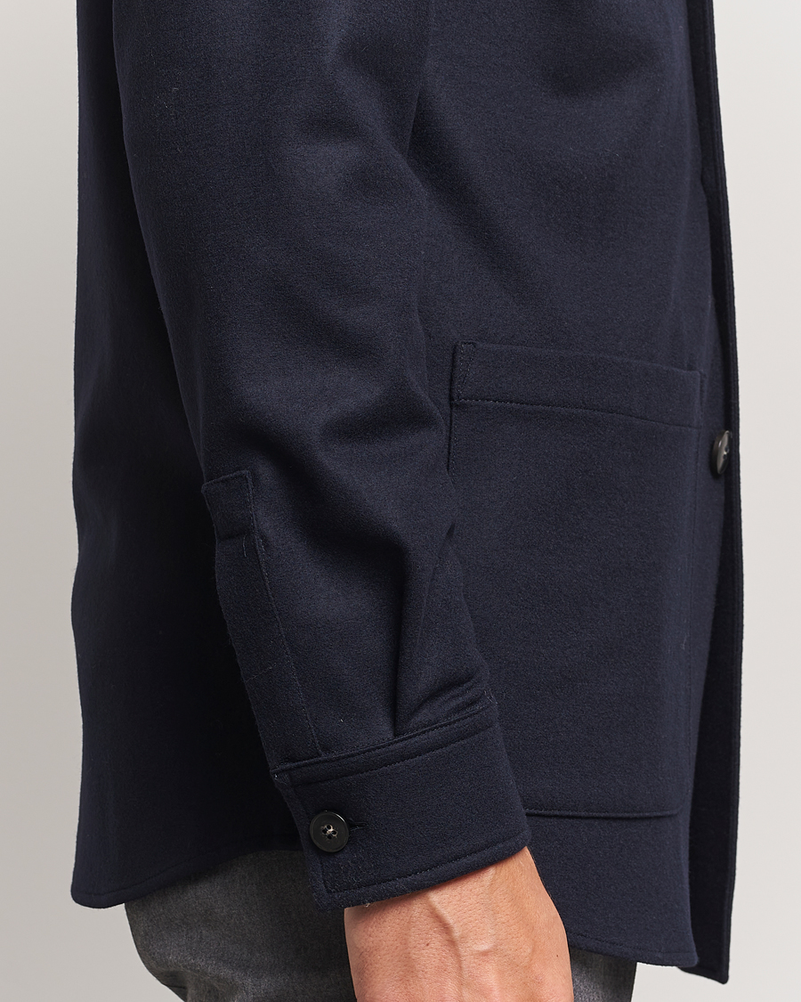 Hombres | Abrigos y chaquetas | Canali | Wool Shirt Jacket Navy