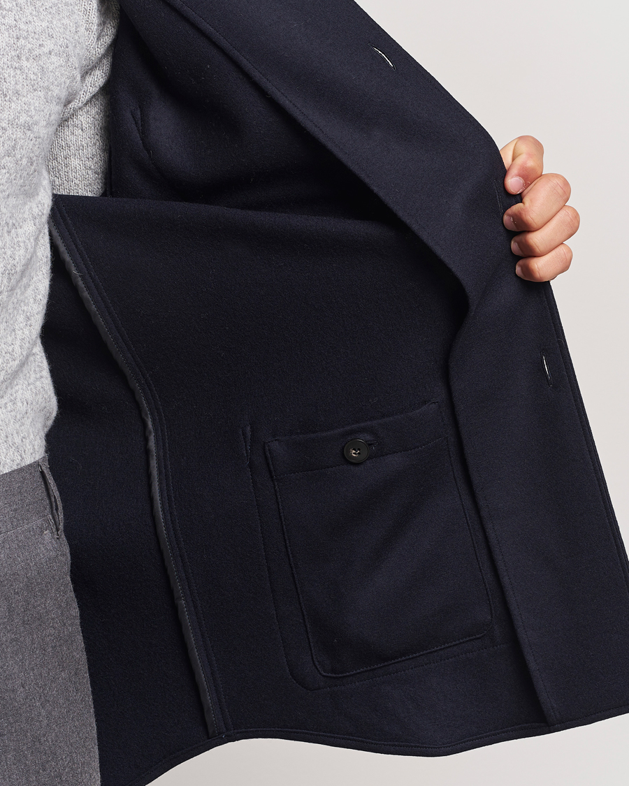 Hombres | Abrigos y chaquetas | Canali | Wool Shirt Jacket Navy