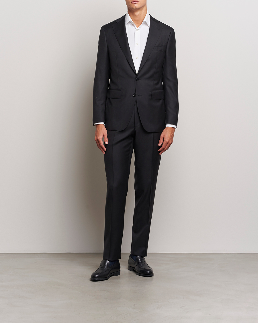 Hombres | Trajes | Canali | Super 130s Wool Capri Suit Black