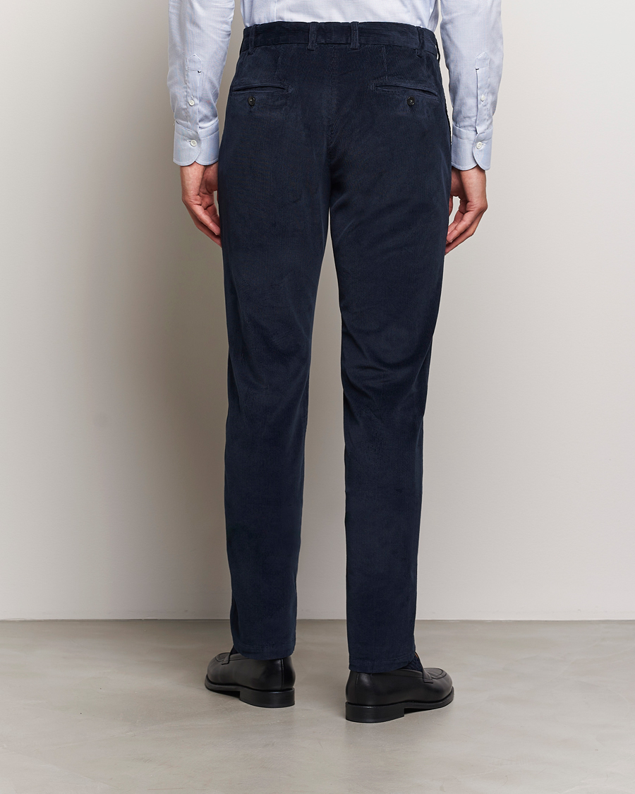 Hombres | Pantalones | Canali | Slim Fit Corduroy Trousers Navy