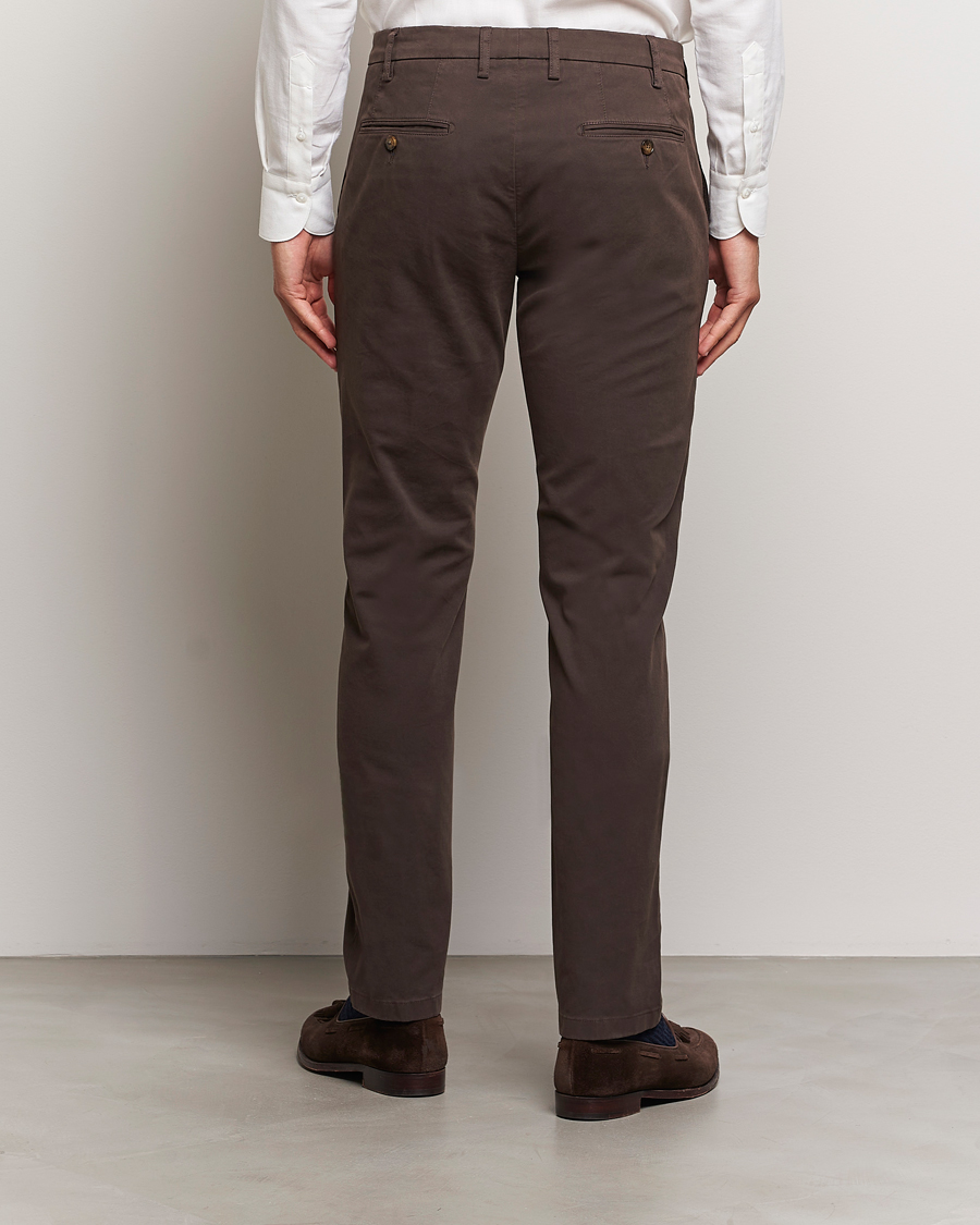 Hombres | Pantalones | Canali | Cotton Stretch Trousers Brown