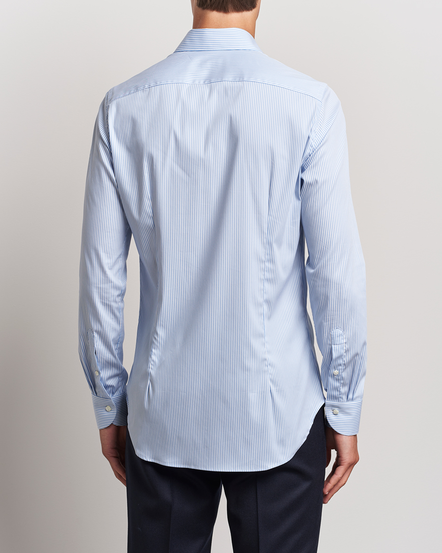 Hombres | Camisas | Canali | Slim Fit Cotton/Stretch Shirt Light Blue Stripe