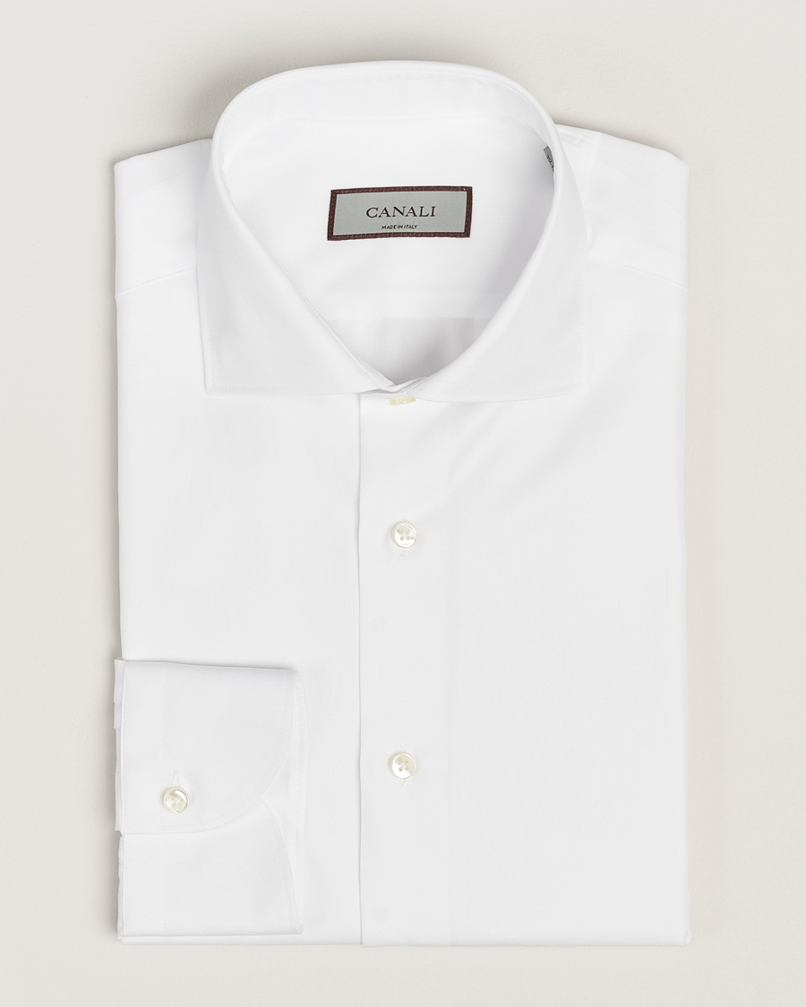 Hombres | Camisas | Canali | Slim Fit Cotton Shirt White