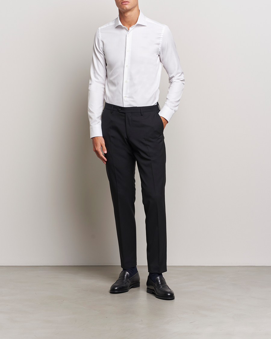 Hombres | Camisas | Canali | Slim Fit Cotton Shirt White